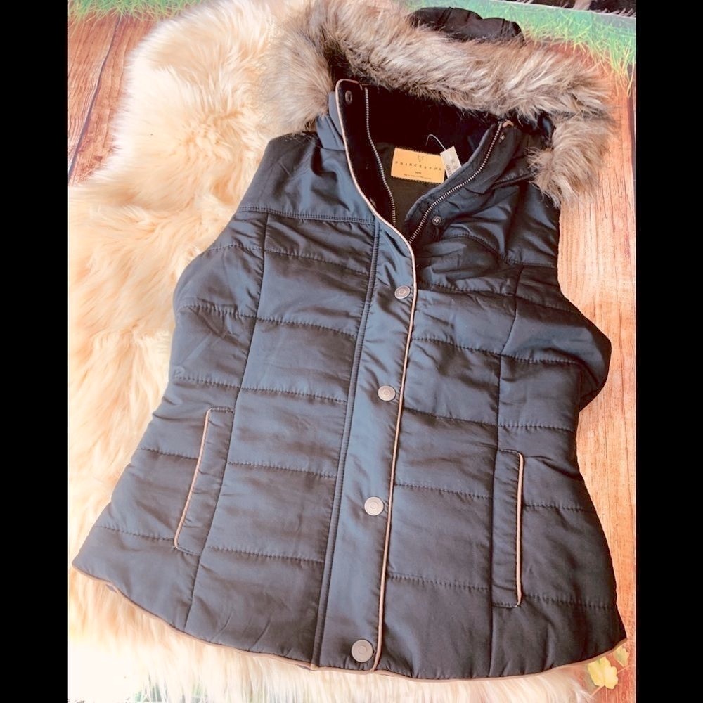 AEROPOSTALE PRINCE&FOX FULL ZIP  HOODED PARKA VEST